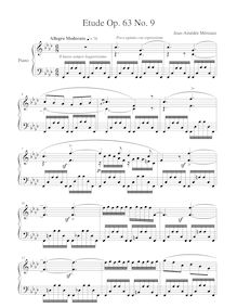 Partition Etude No.9, Etudes, Op.63, Méreaux, Jean-Amédée Lefroid de