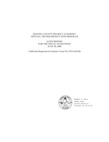 Audit Report 2008 District Attorney Spousal Abuser Prosecution Program