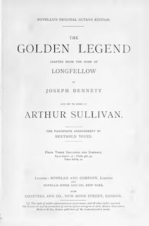 Partition complète, pour Golden Legend, Sullivan, Arthur