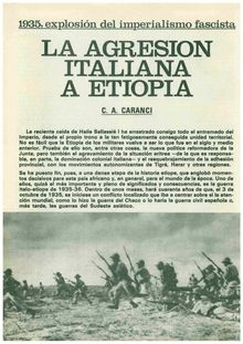 1935, explosión del imperialismo fascista: La agresión italiana a Etiopía