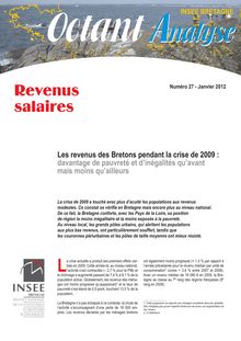 Les revenus des Bretons pendant la crise de 2009 : davantage de pauvreté et d’inégalités qu’avant mais moins qu’ailleurs (Octant Analyse n° 27)