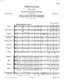 Partition complète, Tres sunt, qui testimonium dant en coelo, Schubert, Franz
