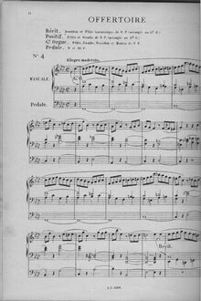 Partition I, Offertoire  (fa min), Dix pièces pour orgue ou piano pédalier