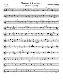 Partition ténor viole de gambe 2, octave aigu clef, Fantasia pour 5 violes de gambe, RC 71