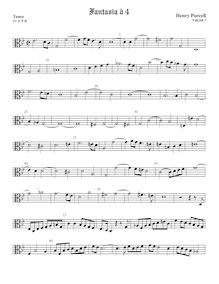 Partition ténor viole de gambe 2, alto clef, Fantazias et en Nomines par Henry Purcell