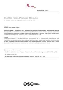 Hérakleiè Nosos. L épilepsie d Héraclès - article ; n°1 ; vol.206, pg 3-20