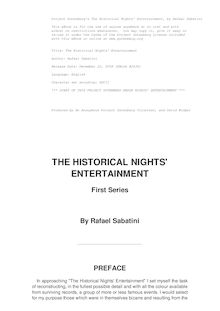 The Historical Nights  Entertainment - First Series