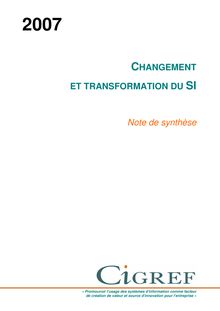Changement et transformation du SI - synthèse 2007