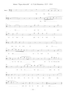 Partition basse 2 , partie, Missa Papae Marcelli, Palestrina, Giovanni Pierluigi da par Giovanni Pierluigi da Palestrina