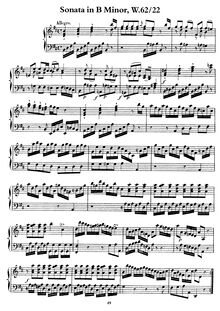 Partition complète, Sonata en B minor, Wq.62/22 (H.132), Bach, Carl Philipp Emanuel