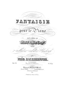 Partition complète (monochrome), Fantaisie pour le Piano sur le célèbre air Auld Robin Gray