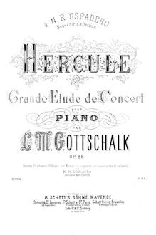 Partition complète, Hercule, Grande Étude de Concert, Gottschalk, Louis Moreau