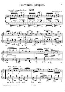 Partition No.2, Souvenirs lyriques, Op.56, Schütt, Eduard