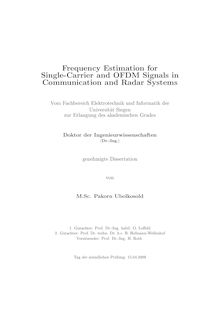 Frequency estimation for single-carrier and OFDM signals in communication and radar systems [Elektronische Ressource] / Pakorn Ubolkosold