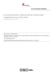 La musique du prince : figures et thèmes musicaux dans l imaginaire de cour au XVe siècle - article ; n°32 ; vol.16, pg 59-75
