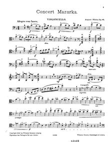 Partition de violoncelle, Concert Mazurka, Op.86, D Major