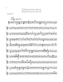 Partition trompette 1, 2 (en C), Piano Concerto No.21, Piano Concerto No.21