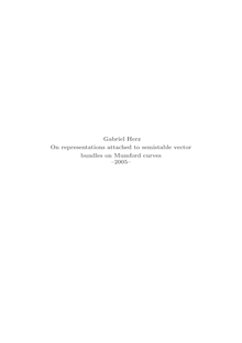 On representations attached to semistable vector bundles on Mumford curves [Elektronische Ressource] / vorgelegt von Gabriel Herz