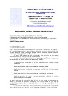 Comunicaciones – Grupo 13 Gestión de la Información Regulación ...