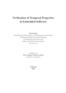 Verification of temporal properties in embedded software [Elektronische Ressource] / vorgelegt von Djones Vinicius Lettnin