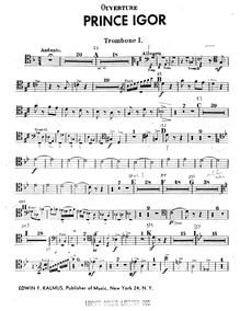 Partition Trombone 1, Prince Igor, Князь Игорь - Knyaz Igor, Borodin, Aleksandr