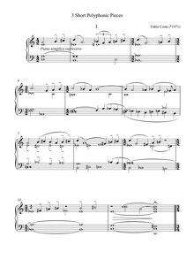 Partition Complete partition de piano, 3 Short Polyphonic pièces