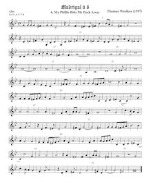 Partition ténor viole de gambe 1, aigu clef, First set of madrigaux par Thomas Weelkes