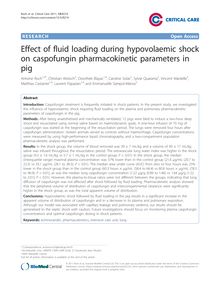 Effect of fluid loading during hypovolaemic shock on caspofungin pharmacokinetic parameters in pig