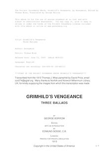 Grimhild s Vengeance - Three Ballads