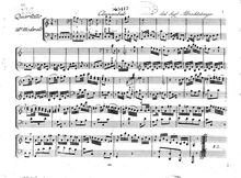 Partition clavecin (ou Piano), clavier quatuor en C major, Quatuor pour le clavecin, ou fortepiano, deux violons et basse