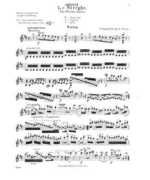 Partition de violon, La Streghe, Op.8, Witches Dance Hexentanz Le Streghe