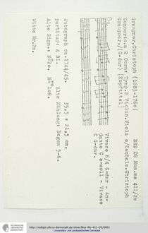 Partition complète, Concerto pour 2 cornes en G major, GWV 332, G major