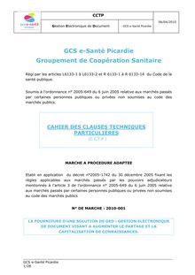GCS e-Santé Picardie Groupement de Coopération Sanitaire