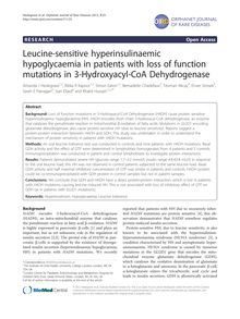 Leucine-sensitive hyperinsulinaemic hypoglycaemia in patients with loss of function mutations in 3-Hydroxyacyl-CoA Dehydrogenase