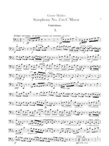 Partition Basses, Symphony No.2, Resurrection, Mahler, Gustav