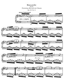 Partition No.6 - Barcarolle, Recueil de Chants, Op.65, Troisieme Recueil de Chants