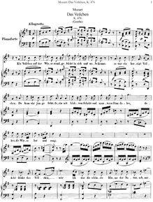Partition complète, Das Veilchen, G major, Mozart, Wolfgang Amadeus par Wolfgang Amadeus Mozart
