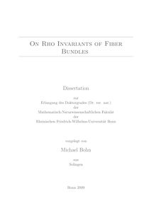 On Rho-invariants of fiber bundles [Elektronische Ressource] / Michael Bohn