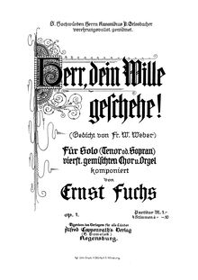 Partition complète, Herr, dein Wille geschehe, Op. 1, Fuchs-Schönbach, Ernst