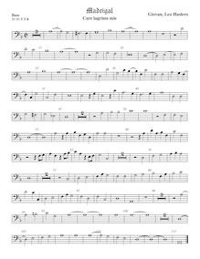 Partition viole de basse, madrigaux pour 5, 6, 7 et 8 voix, Madrigali a 5. 6. 7. &amp; 8. voci.