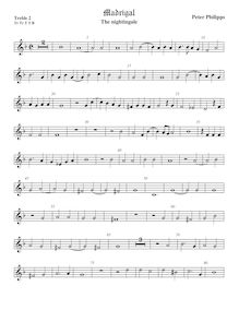 Partition viole de gambe aigue 2, madrigaux pour 5 voix, Philips, Peter par Peter Philips
