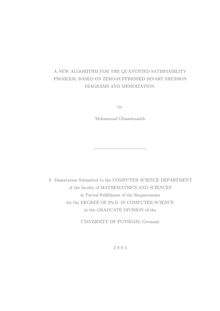 A new algorithm for the quantified satisfiability problem, based on zero-suppressed binary decision diagrams and memoization [Elektronische Ressource] / by: Mohammad Ghasemzadeh