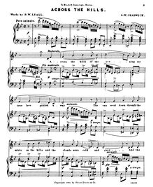 Partition No.3: Across pour Hills, 3 chansons, see listingC majorA♭ majorB♭ major par George Whitefield Chadwick