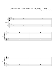 Partition Piano solo, Concertstuk piano en strijkers, Ostijn, Willy