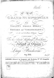 Partition altos, 6 Symphonies, G.503-508 (Op.12), D major, E♭ major, C major, D minor, B♭ major, A major