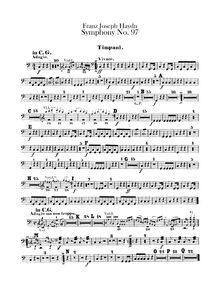 Partition timbales (C, G), Symphony No.97 en C major, Sinfonia No.97