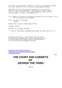 Memoirs of the Court and Cabinets of George the Third - From the Original Family Documents, Volume 2