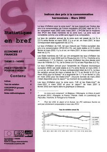 Indices des prix à la consommation harmonisés - Mars 2002