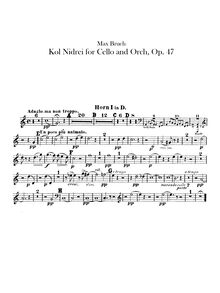 Partition cor 1, 2 (en D), Kol Nidrei, Kol Nidrei (Stimme des Gelübdes), Adagio for Cello and Orchestra