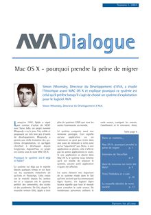 Dialogue, Édition 1, 2003 - Mac OS X - pourquoi prendre la peine ...